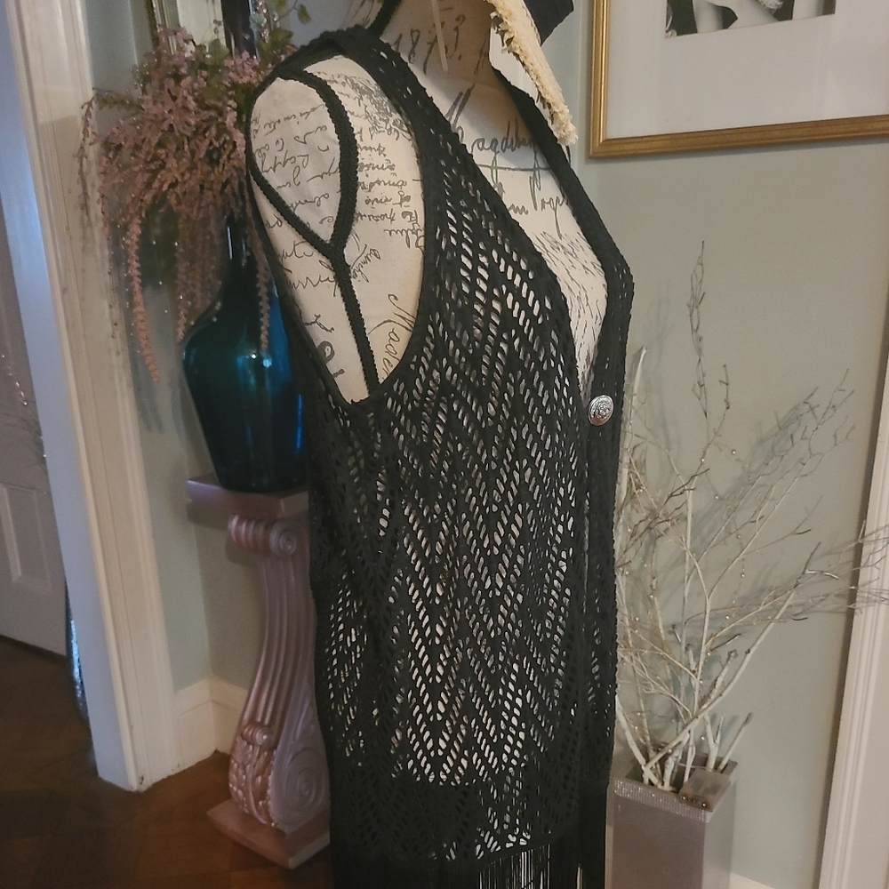 HP🔥🔥🔥Fringe net see through vest or coverup - Picture 4 of 7